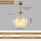 French Feather Chandelier Modern Luxury Glass Lamp For Living Room Restaurat Bedroom Villa Kitchen Home Decor Hotel Hall Lamp