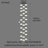 Modern Led staircase chandelier living room hanging light designer Villa duplex building  oval string attic pendant lighting