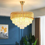 Nordic Luxury Crystal Chandelier Round Pendant Light LED for Living Room Hotel Lobby Hallway Modern Home Decor Hanging Lamp