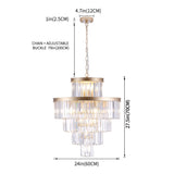 Luxury Golden Crystal Chandelier Modern Chandeliers Lights Fixture Hanging Pendant Light Fixture Dia 23.6 Inch
