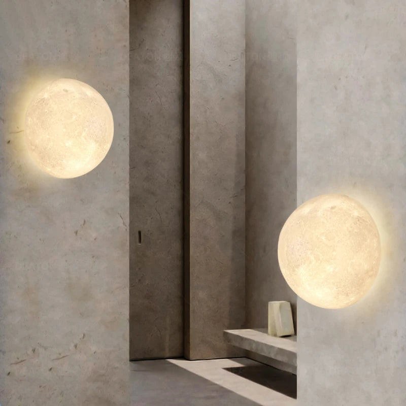 3D Moon Wall Lamps Semicircular Moon Planet Light Minimalist Nordic Home Decor Living Room corridor Bedroom Bedside Wall Lights