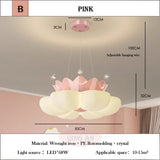 White pink Crown Petal Ceiling Lights LED Children's Room Light Warm Romantic Nursery Princess Room Girl Bedroom Ceiling Lamps
