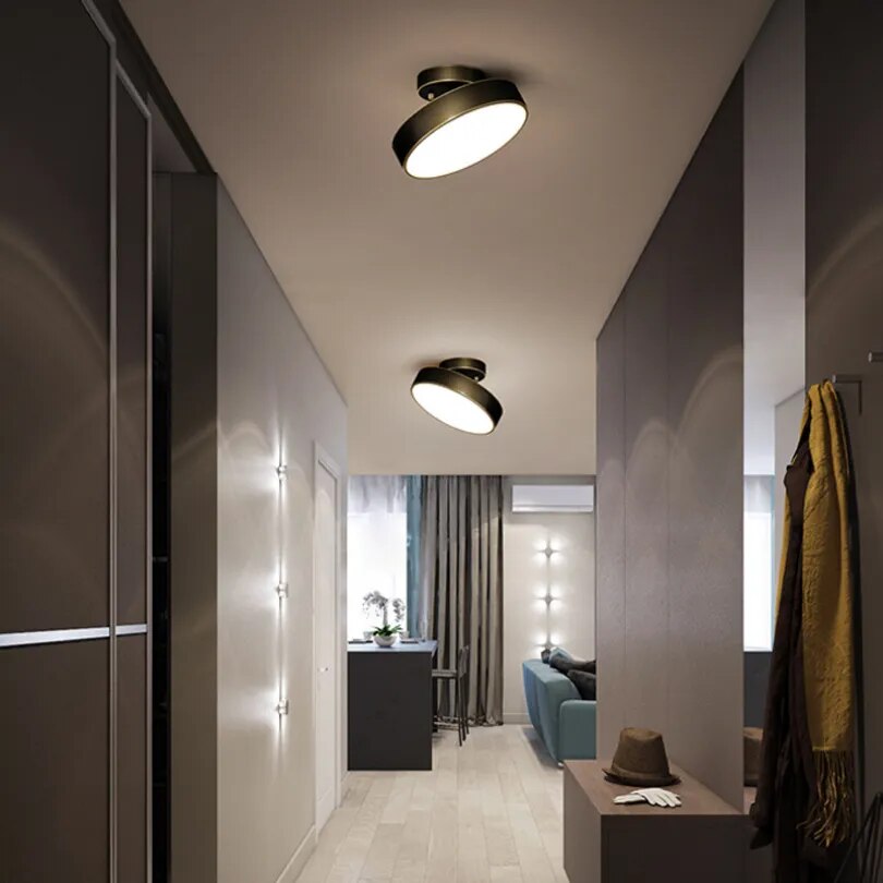 Modern Gold Led Ceiling Lights for Bedroom Hallway Corridor Balcony Round Decoration Lamp Lighting Chandelier Nordic Indoor