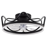 Modern Black/Gold 22 Inch Crown Shape LED Ceiling Fan Light with Remote Control for Bedroom Living Room