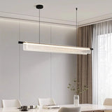 Simple Acrylic Linear LED Chandelier for Dining Table Kitchen Island Restaurant Bar Office Study Modern Iron Strip Pendant Light