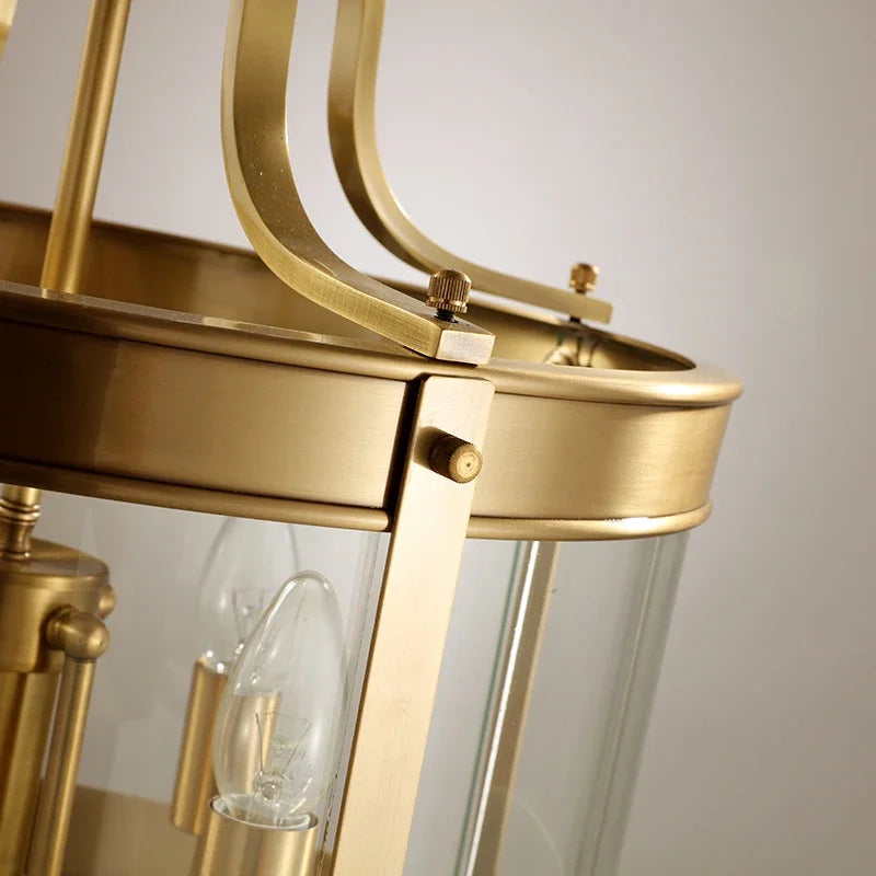 Modern Copper Chandelier European style Glass Golden Luxury Indoor Pendant Light For Dining Room Living Room Hotel Aisle