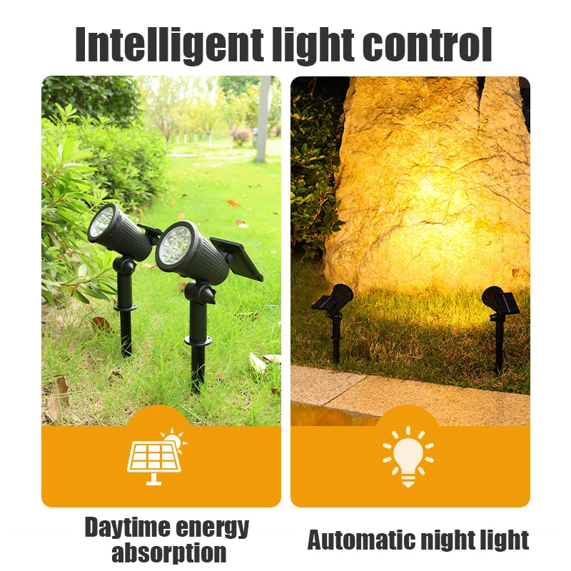 Highlighted Solar Lawn Lights Outdoor Landscape 9 Led Spotlights Ip65 Waterproof Upgraded Solar Powered Wall Lamp Villa Garden