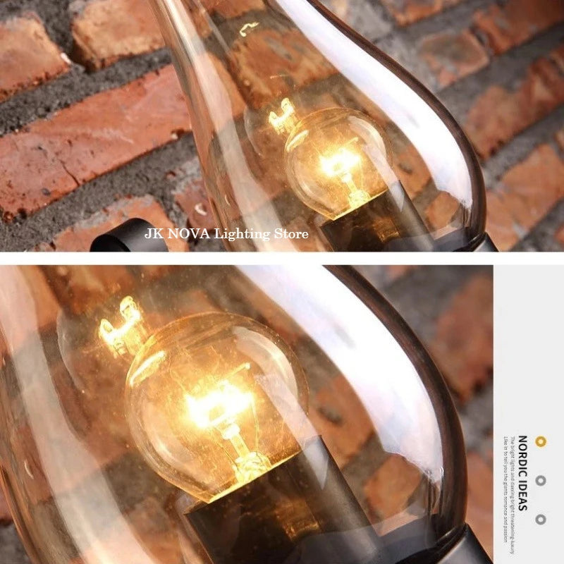 Industrial Wrought Iron Wall Sconce - Rustic Nordic Design for Kitchen & Hallway