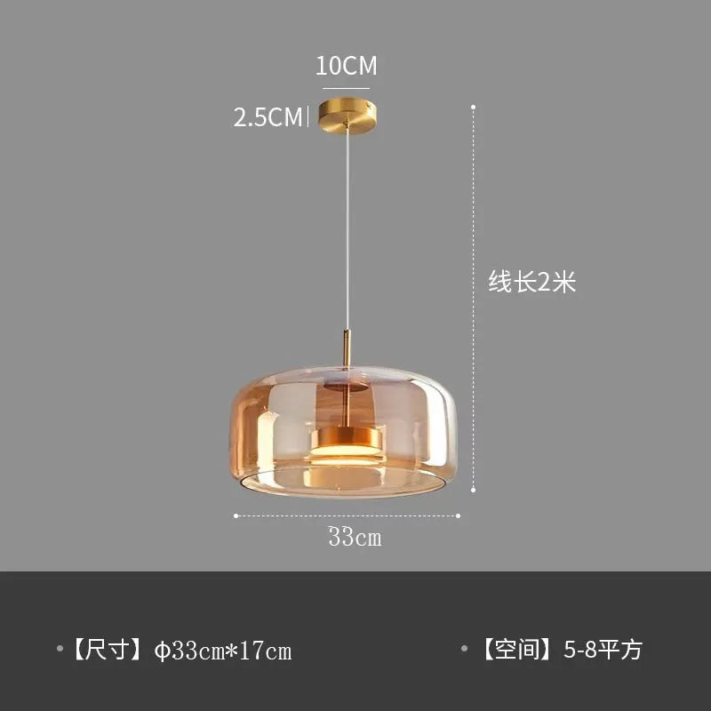 Zhongshan glass lighting fixtures Nordic modern minimalist  bar counter restaurant chandelier living room art designer iron