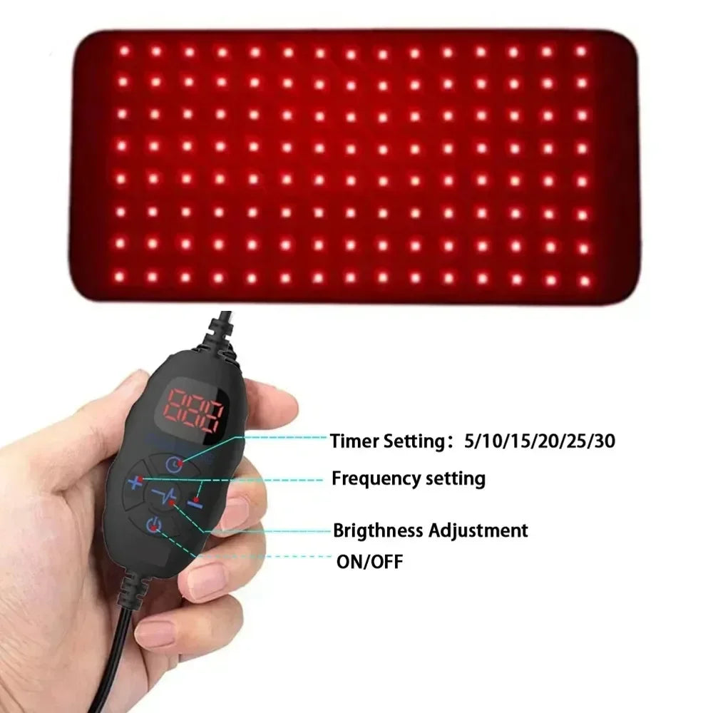 NEW 120 LEDs Red Light Belt 660nm&850nm Infrared Light Therapy Pad for Body Fatigue Deep Therapy for Back Knee Hands Feet Relief