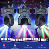 Mini 30W RGBW 4-in-1 Spot Beam Moving Head Light - DMX & Sound-Activated Stage Strobe Light for DJ, Disco, Bar & Party