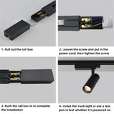 LED Track Light Rail 0.5M 1M Black White Aluminum 2 Wire System Track Light Series Universal Track for Ceiling Spot Lamps