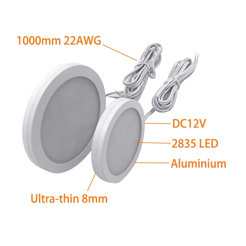 12V Ultra-Thin LED Campervan Interior Light (3W / 5W) - Mini Recessed Downlight for Caravan, RV & Cabinets