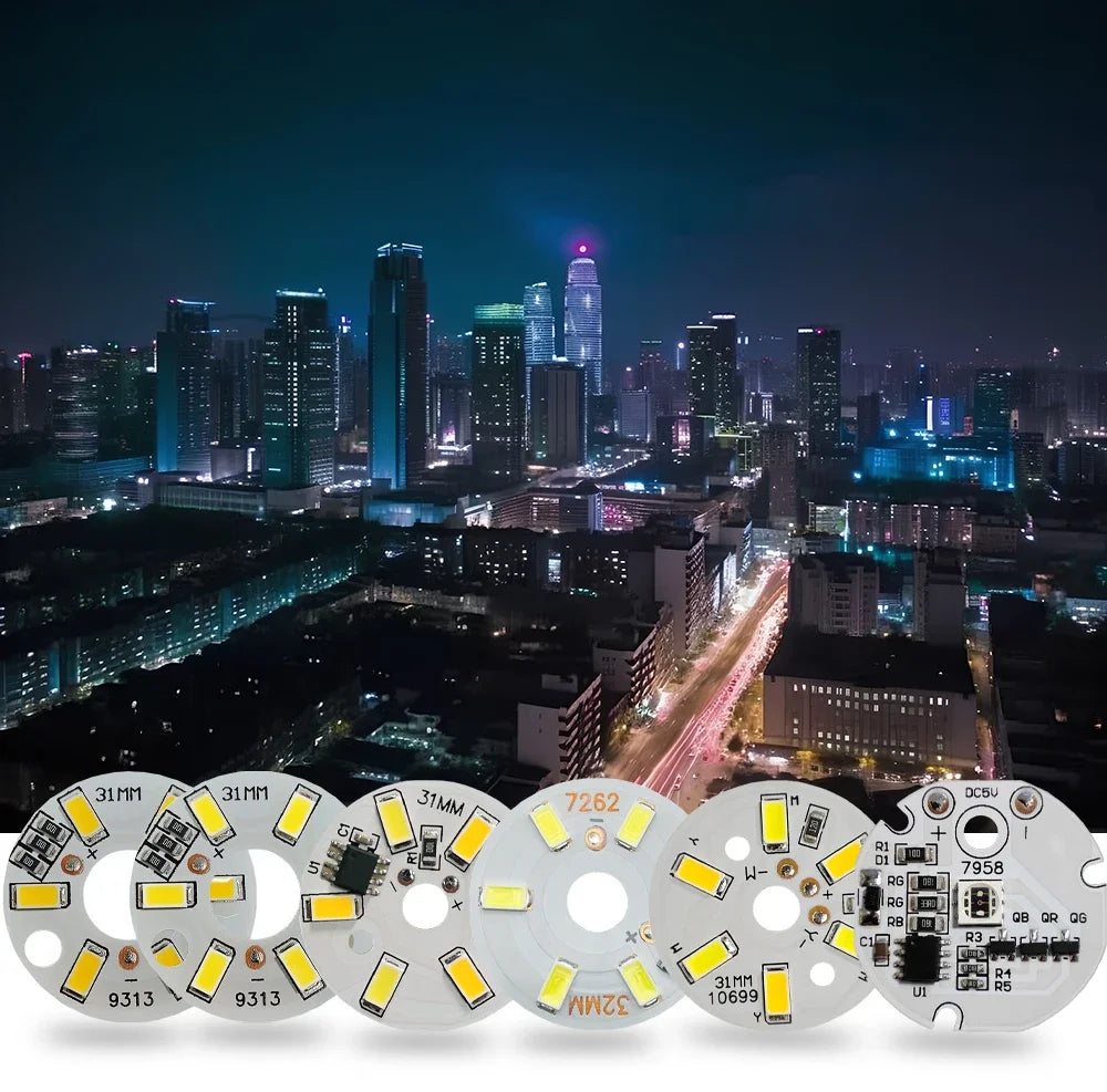 5-Pack 3W 5V LED Chips - Round DIY Light Source for Portable Lamps & M ...
