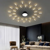 Modern Firework Led Chandeliers Lighting Lamp Home Decor Living Room Ceiling Lights Luminaria Bedroom Black Gold Spiral Lamparas