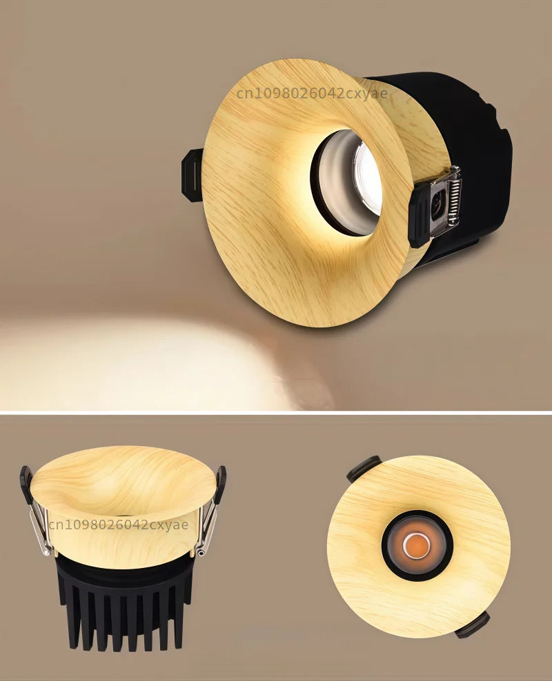 Dimmable embedded LED downlights, spotlights, COB ceiling lights, 9W,12W 15W,18W indoor lighting for living rooms and kitchens