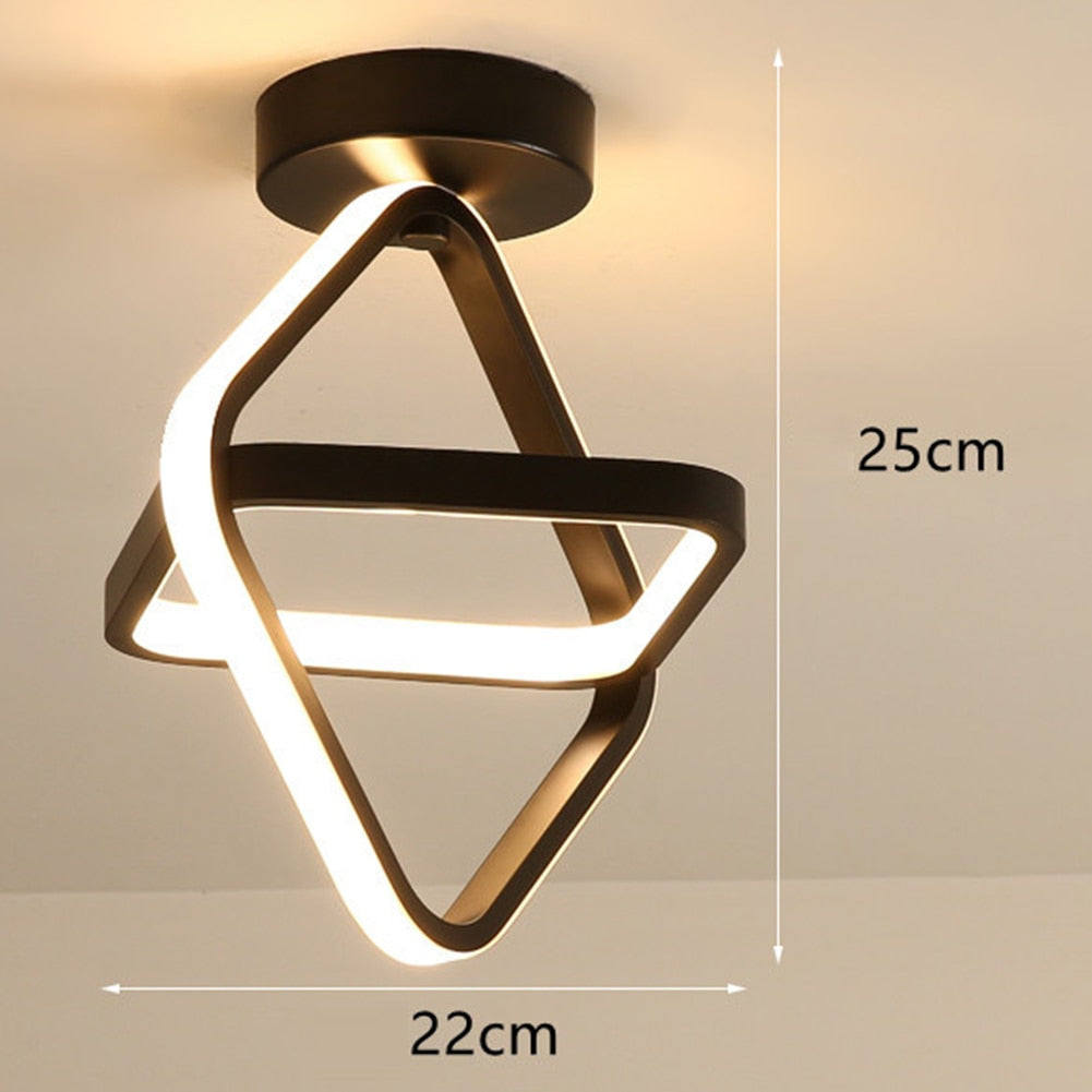 Small Modern LED Ceiling Light 2 Rings Creative Design Ceiling Lamp Indoor Lighting Fixtures Hallway Balcony Aisle Office Lustre