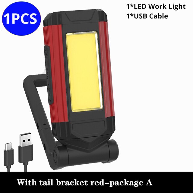 Portable USB Repair Flashlight LED Red and Blue Maintenance Warning Light for Outdoor Camping and Mountain Climbing Emergency