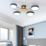 Nordic Creative Macaron Log LED Ceiling Light Bedroom Living Room Chandelie Modern Villa Restaurant Interior Lighting Decoration