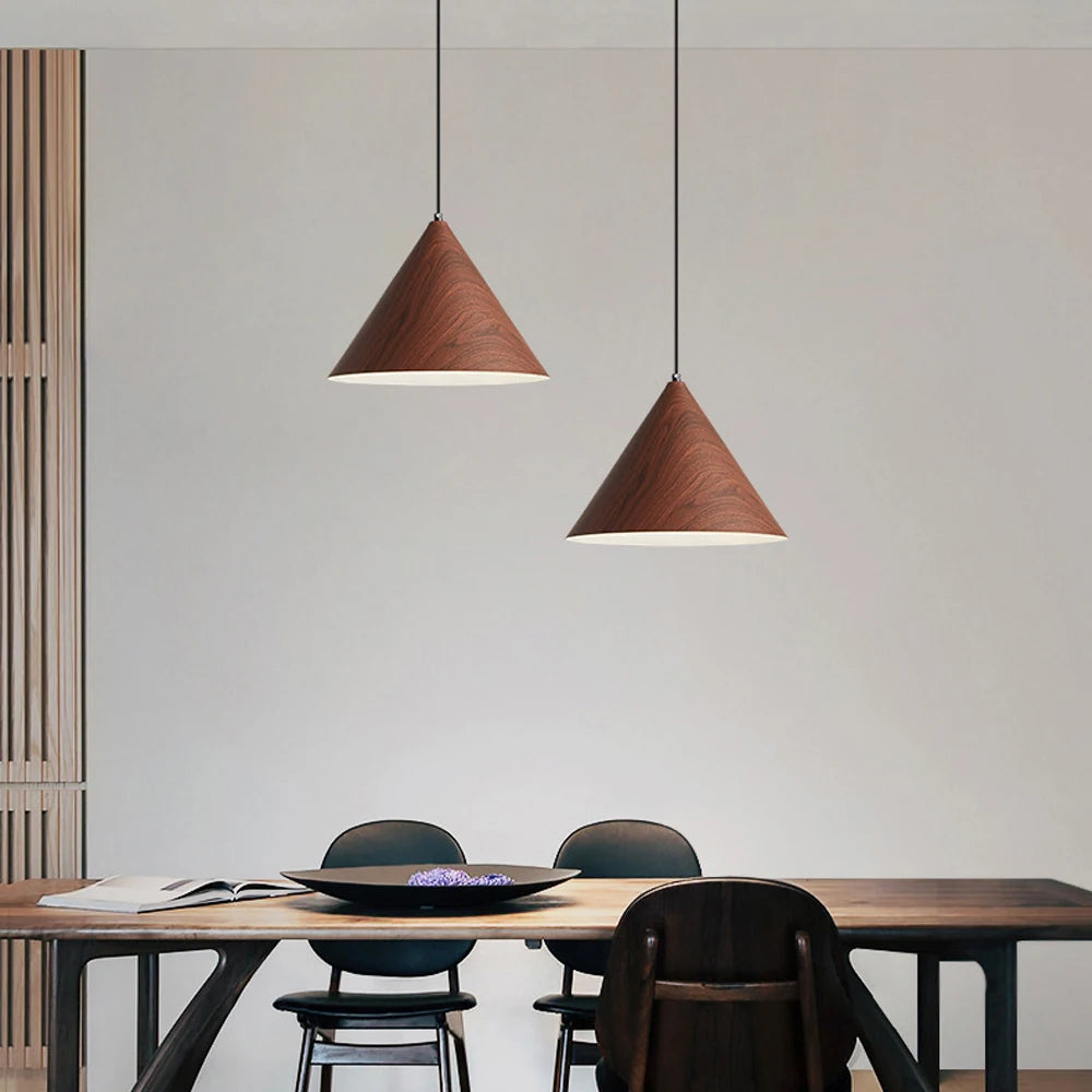 Nordic Wood Pendant Lights Modern Hanging Lamp Shade Kitchen Living Room Indoor Lighting Fixtures E27 Loft Vintage Chandelier