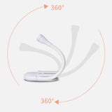 Book LED Reading Light Lamp with Clamp 360°Adjustable Neck 3-Color Temperature Dimming Lamp Mini Book Clip Night Lights
