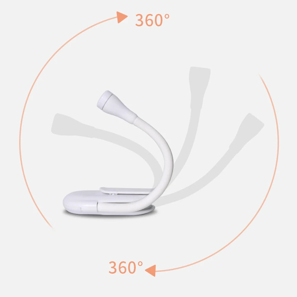 Book LED Reading Light Lamp with Clamp 360°Adjustable Neck 3-Color Temperature Dimming Lamp Mini Book Clip Night Lights