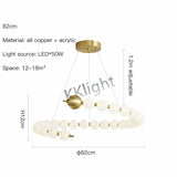 Modern All Copper LED Chandelier Ligthing Lustre Living Dining Room kitchen Art Decor Pendant Lights Indoor Hanging Lamp Fixture