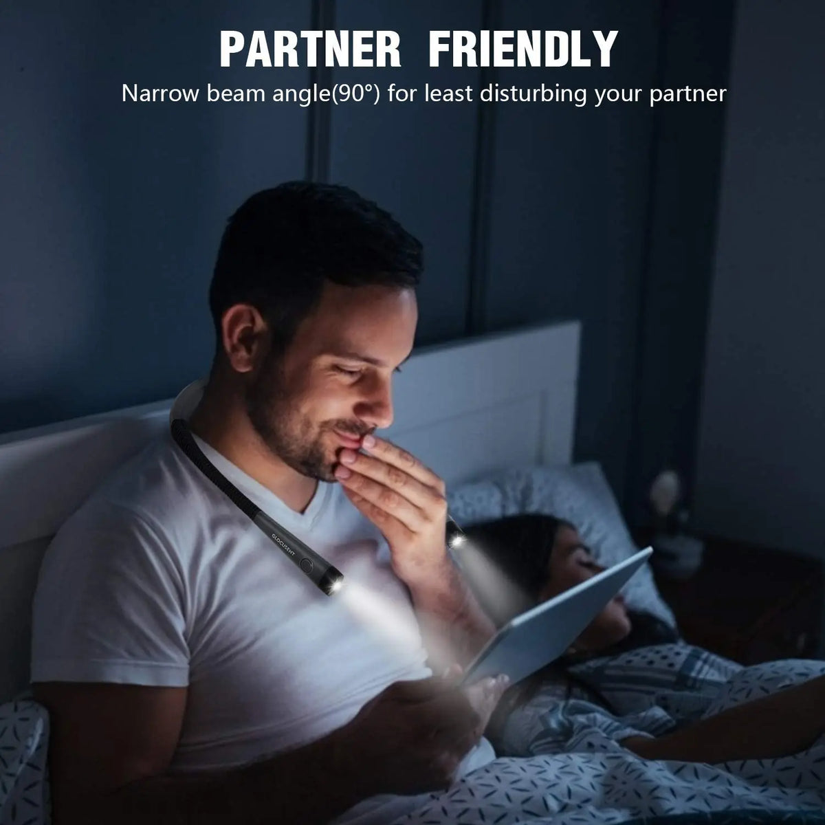 Student LED Neck Reading Light Dimmable Eye-caring lamps Bendable Arms Rechargeable Long Lasting Book Lighting For Hot Sell