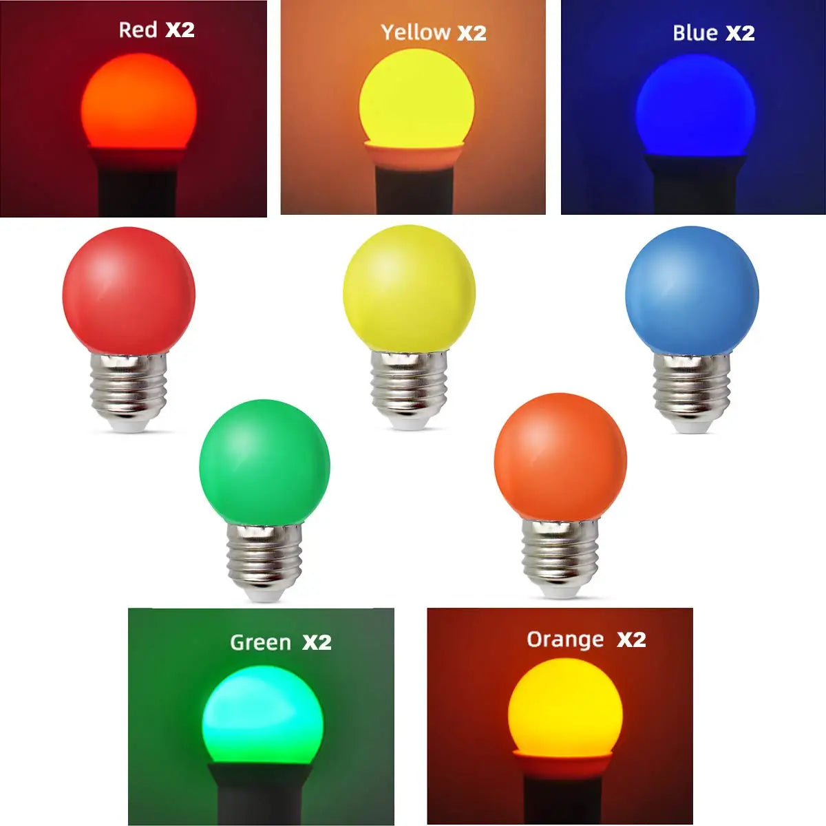 Colorful Plastic Milky Globe Led Bulb PC G45 SMD White E27 220V String Light Bulb 1W 3W Garden Party Cheap Ball Lamps