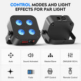 4-Pack/8-Pack 4x18W 6-in-1 RGBWA+UV Wireless Battery LED Par Light - App & DMX Controlled Stage Uplight for DJ, Party & Events