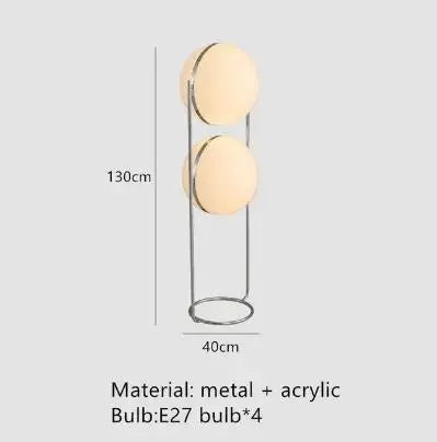 Desk lamp LED Metal Chrome Light Living Room Hotel Room  White Acrylic Ball Lights Home Art Deco art work light