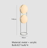 Desk lamp LED Metal Chrome Light Living Room Hotel Room  White Acrylic Ball Lights Home Art Deco art work light
