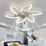Modern led quiet ceiling fan with light with remote control/app timer creative 6 lights design fan with lamp,