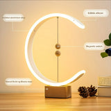 Nordic magnetic levitation balance lamp magnetic table lamp bedroom bedside home decoration desk lamp Beech wood lamp holder