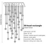 LED Villa Staircase Pendant Lights Long Cable Hanging crystal glass ball droplight for Restaurant Bar Indoor Decorative