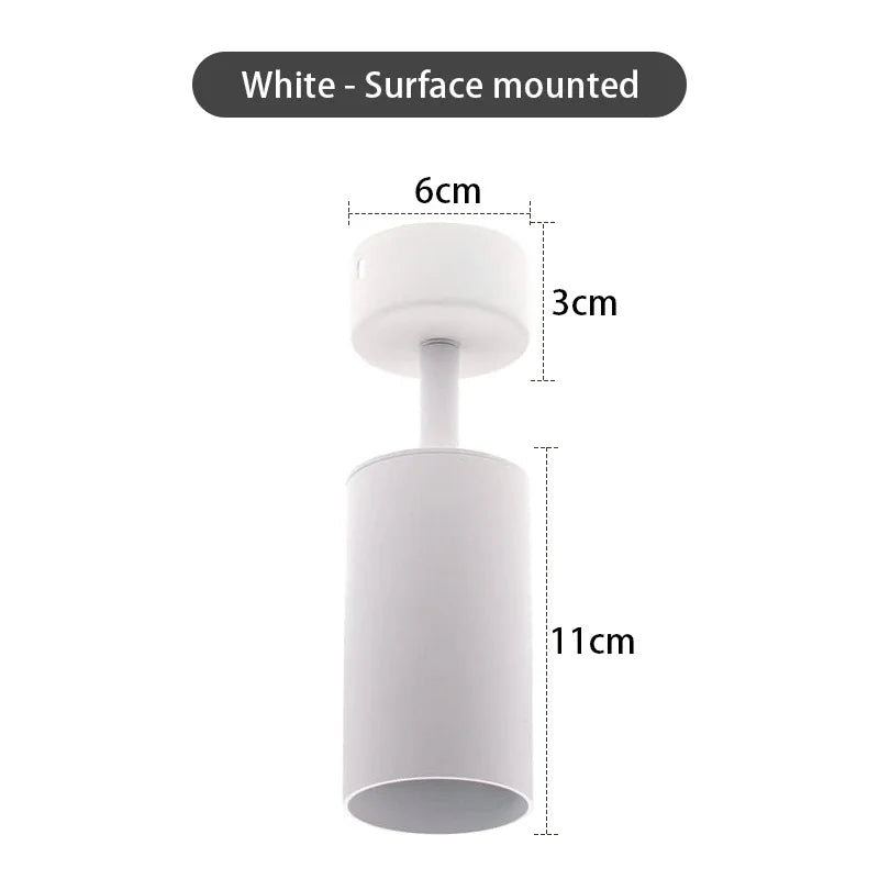 44239492546817GU10 Spotlight Ceiling Surface Mounted Spot Light Shell White Black Adjustable Retail Shop Spot Lamp Housing