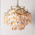 Luxury Shell Hanging Lamp for Ceiling French Living Room Pendant Light Bedroom Crystal Chandelier Home Decorations Luster LED