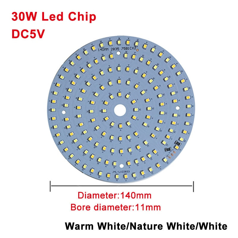 DC5V Dimmable LED chip 5W 6W 10W Surface Light Source SMD 5730 LED Light Beads DIY Tricolor Adjustable LED Bulb White Warm White