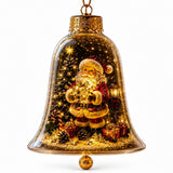 Acrylic Christmas Bell Ornament Decoration 3D Snow Globe Santa Snowman Ball Hanging Xmas Tree Pendant Christmas Party Decoration