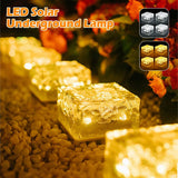 4pcs Solar LED Ice Cube Brick Lights Outdoor Lighting buried lamp paht decor Square Buried Lamp Patio Landscape Garden Decor