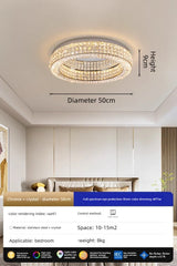 Modern Style Fixture Ceiling Light Luxury Round Crystal Chandelier Ceiling Light for Indoor Bedroom Home Lighting