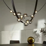 Italian Designer Loft Chandelier Leather Hanging Pandent Light  Suspension Lamp for Living Room Hotel Duplex Staircase