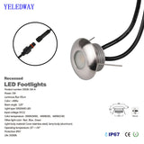 1W Outdoor Embedded LED Stairs Light - IP67 Waterproof Step Wall Lamp