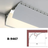 Free Ceiling LED Aluminum Profile Invisible Frameless Gypsum Channel Top Corner Line Lamp Waistline Wall Washer Backlight Light