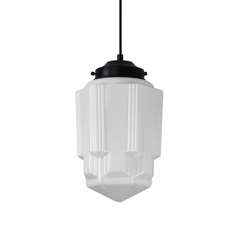 Modern Penthouse Milk White Glass Pendant Light European Retro Coffee Shop Decorative Lighting Fixtures Dining Room Hanging Lamp