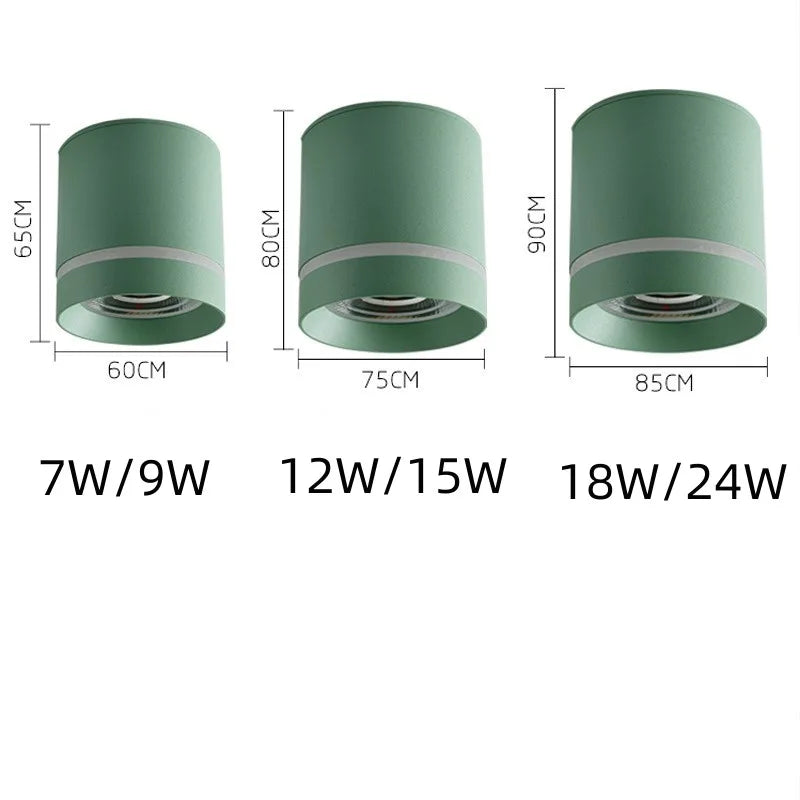 Dimmable Cylinder LED Downlights 7W 12W Ceiling Spot Lights AC110V 220V Background Lamps Indoor Lighting Colorful Girl Room