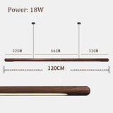 Black Walnut  Pendant Lights Dining Tablesimple Strip Wood Hanging Lamps Kitchen fixture Home Decor Chandelier indoor lighting