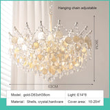 LED French Medieval Pendant Light Style Luxury Blue Crystal Chandelier for Villa Living Room Bedroom Hallway Ceiling Lamp