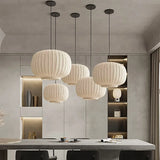 Wabi-Sabi Silk Dome Pendant Light - Iron Art Lantern LED Ceiling Lamp Fixture for Living Room, Dining Area, Bedroom & Cafe Decor