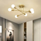 LED Chandelier Modern Semi Black White Gold Luster Ceiling Light For Dining Living Rooms Bedroom Indoor Decors Lamps